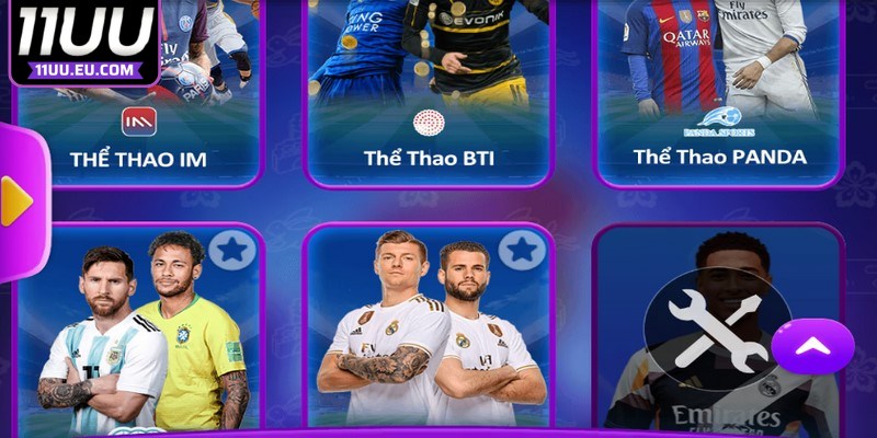 Các sảnh giải trí có mặt tại thể thao 11UU